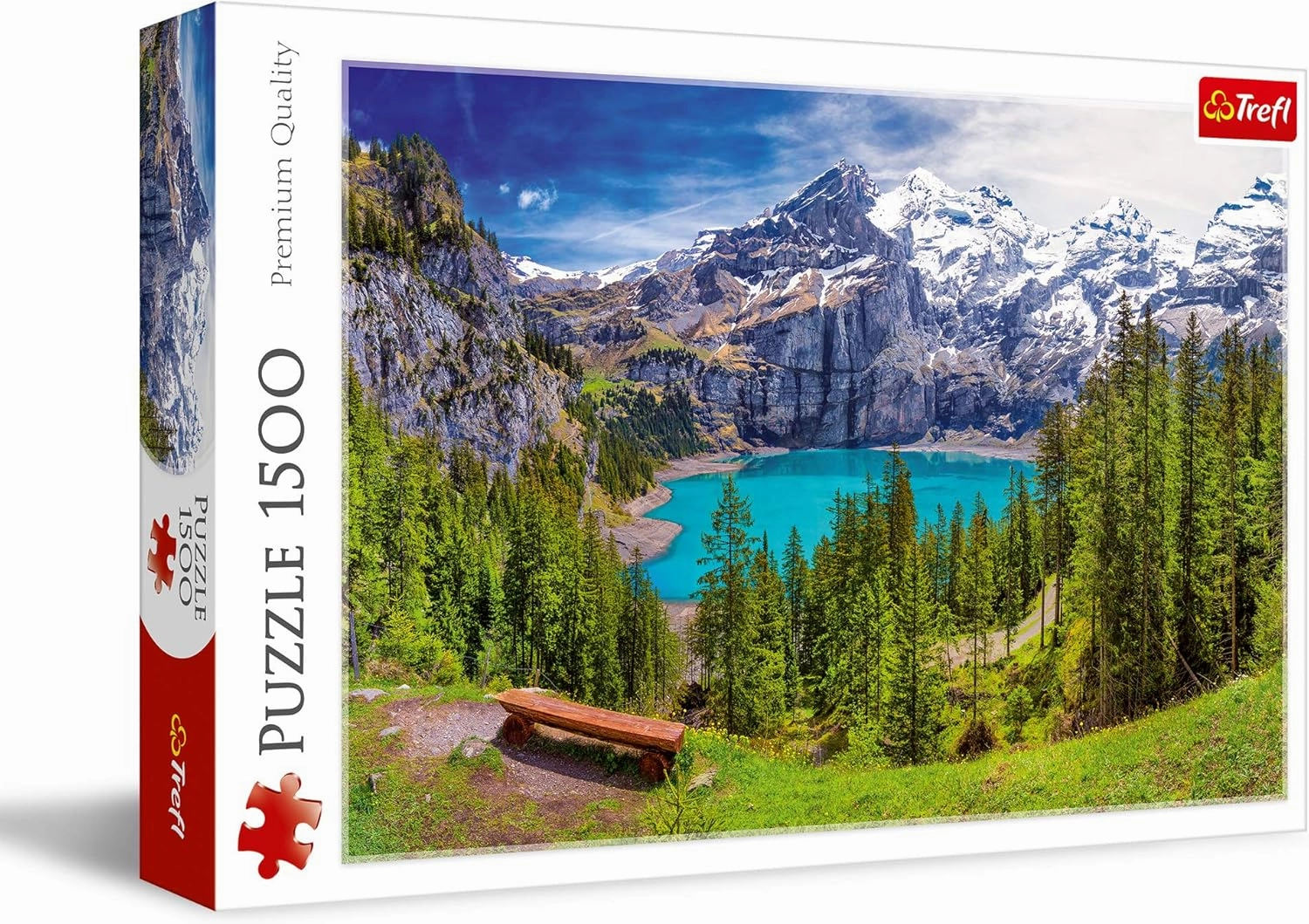 TREFL 1500 Piece Jigsaw Puzzles, Lake Oeschinen, Switzerland Alps Puzzles, Mountain Lake Wilderness Puzzles, Adult Puzzles, Trefl 26166