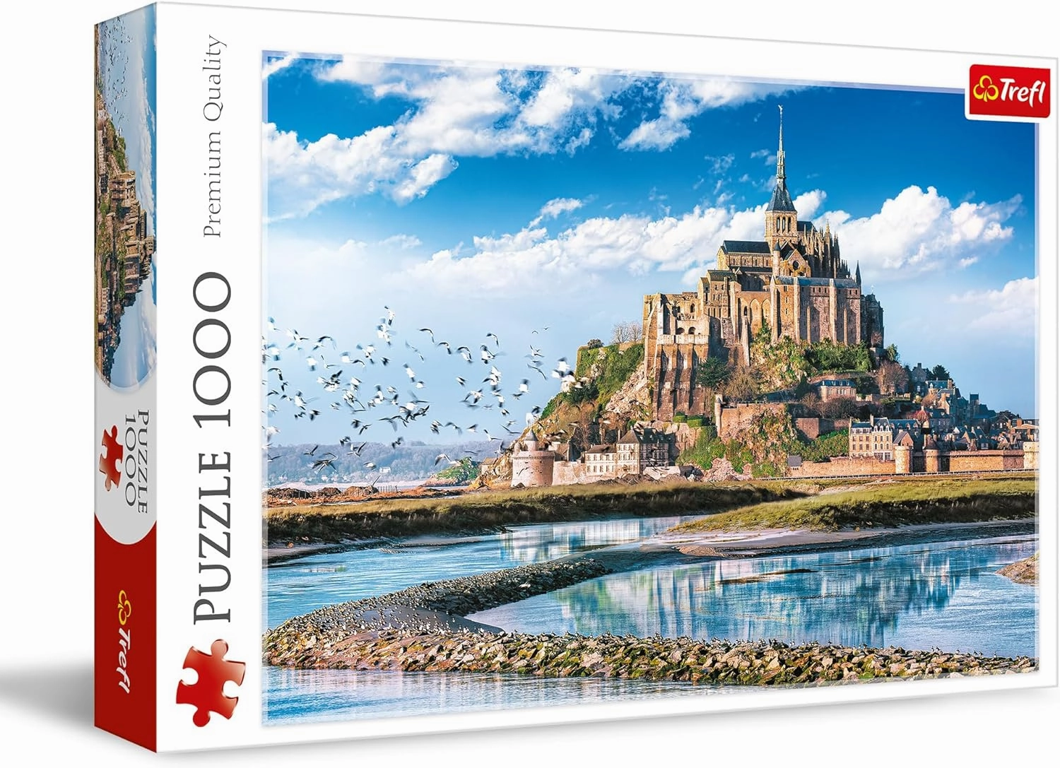 Trefl Mont Saint-Michel, France 1000 Piece Jigsaw Puzzle Red 27"x19" Print, DIY Puzzle, Creative Fun, Classic Jigsaw for Adults and Children from 12 Years Old