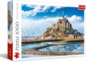 Trefl Mont Saint-Michel, France 1000 Piece Jigsaw Puzzle Red 27"x19" Print, DIY Puzzle, Creative Fun, Classic Jigsaw for Adults and Children from 12 Years Old