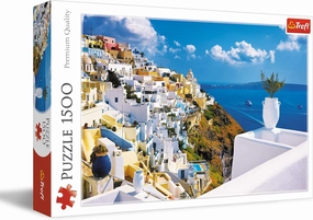 Trefl Red 1500 Piece Jigsaw Puzzle Santorini, Greece 33"x23" Print, DIY Puzzle, Creative Fun, Classic Puzzle for Adults and Children from 12 Years Old
