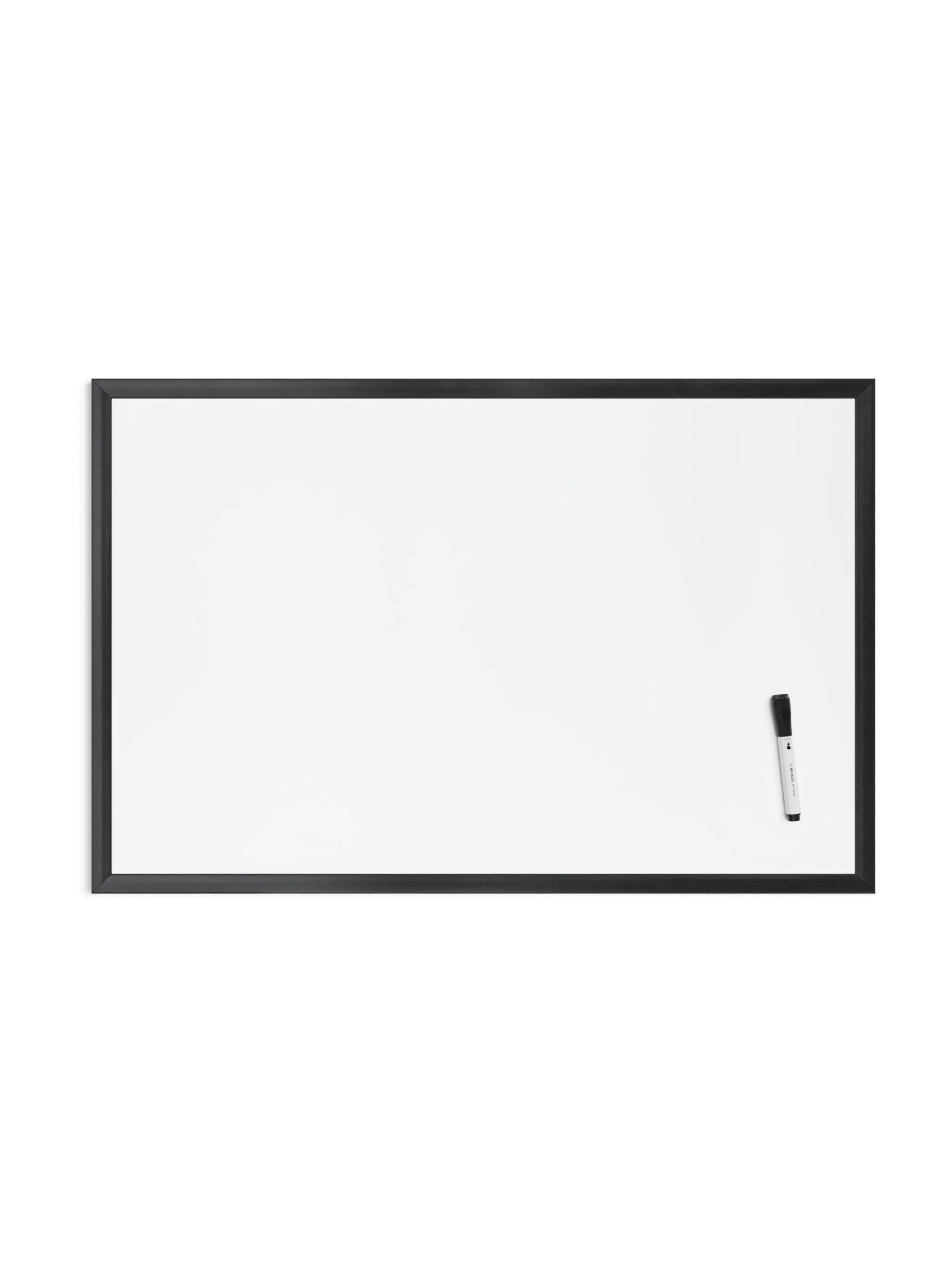 U Brands Black Wood-Style Frame Magnetic Dry Erase Board, 36" x 24" (Actual Size 35" x 23")