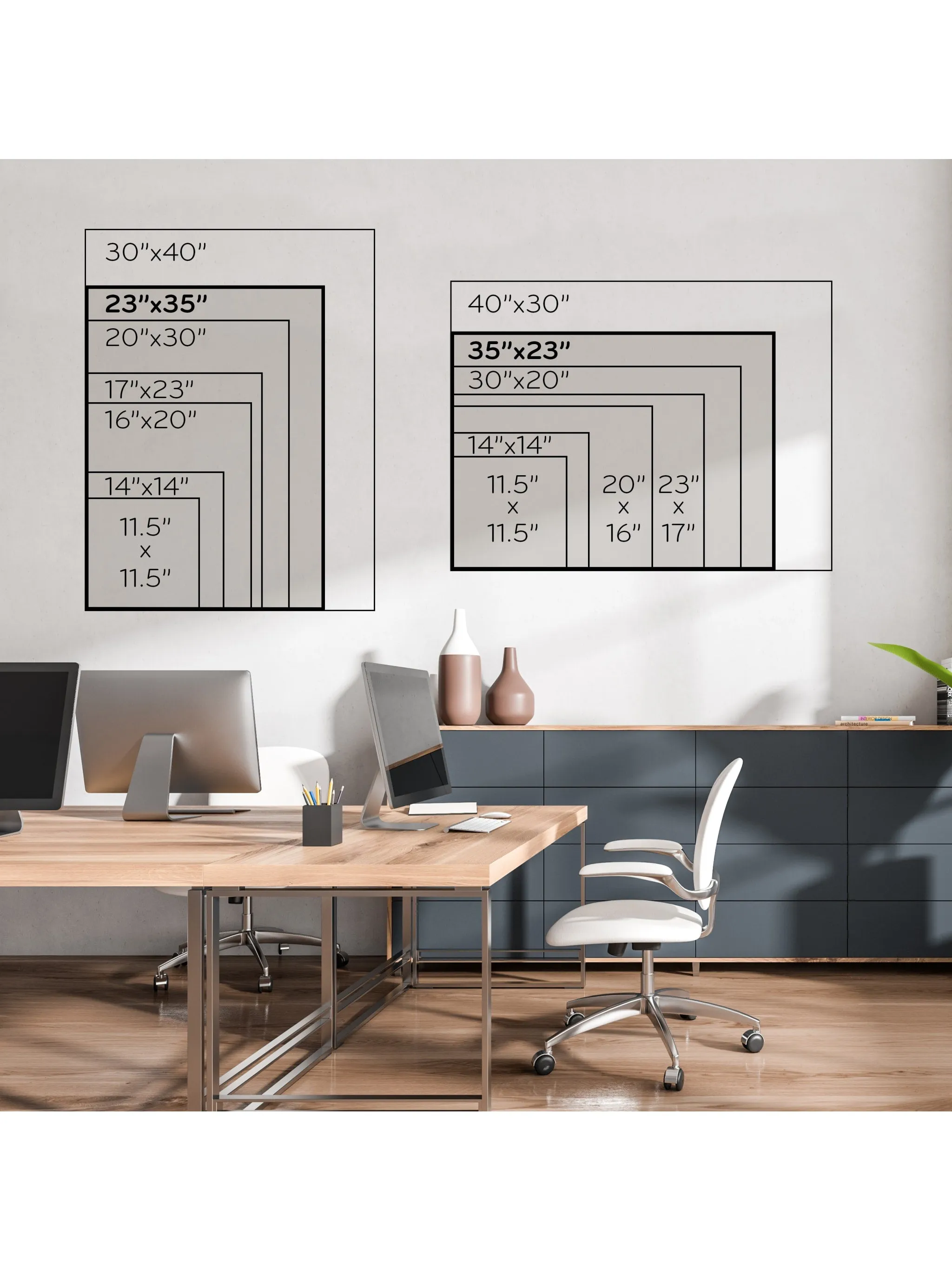 U Brands Black Wood-Style Frame Magnetic Dry Erase Board, 36" x 24" (Actual Size 35" x 23")