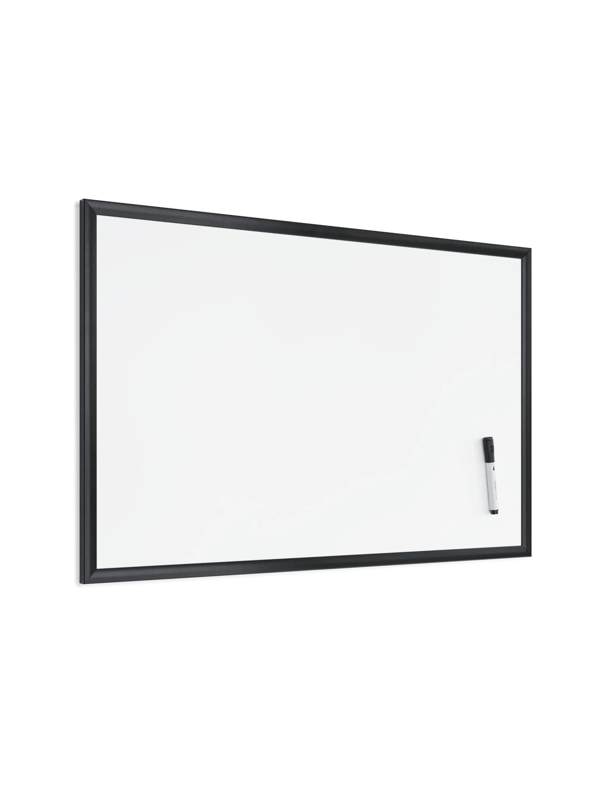 U Brands Black Wood-Style Frame Magnetic Dry Erase Board, 36" x 24" (Actual Size 35" x 23")