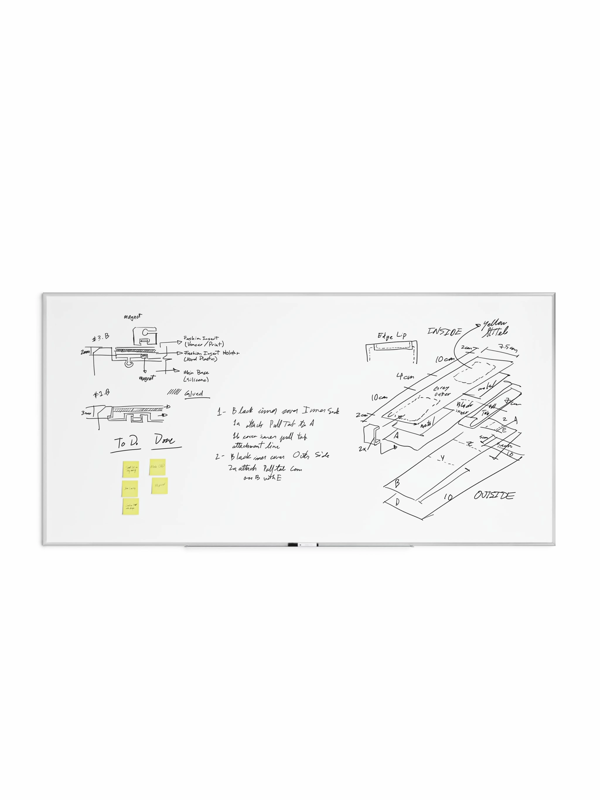 U Brands Silver Aluminum Frame  Dry Erase Board, White, 47" x 95"