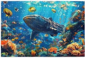 Underwater Fishes Wooden Jigsaw Puzzle for Adults 1000 Pieces - Home Decor Art - Fun Family Game and Creative Gift for Teens, Kids, and Elders