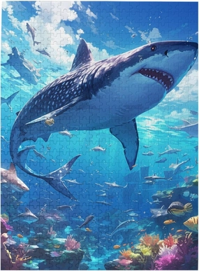 Underwater World Sharks Fish and Coral reefs Colorful 500 Piece Jigsaw Puzzle Wood Puzzles for Adults Teens Family Friends Educational Toys Gift