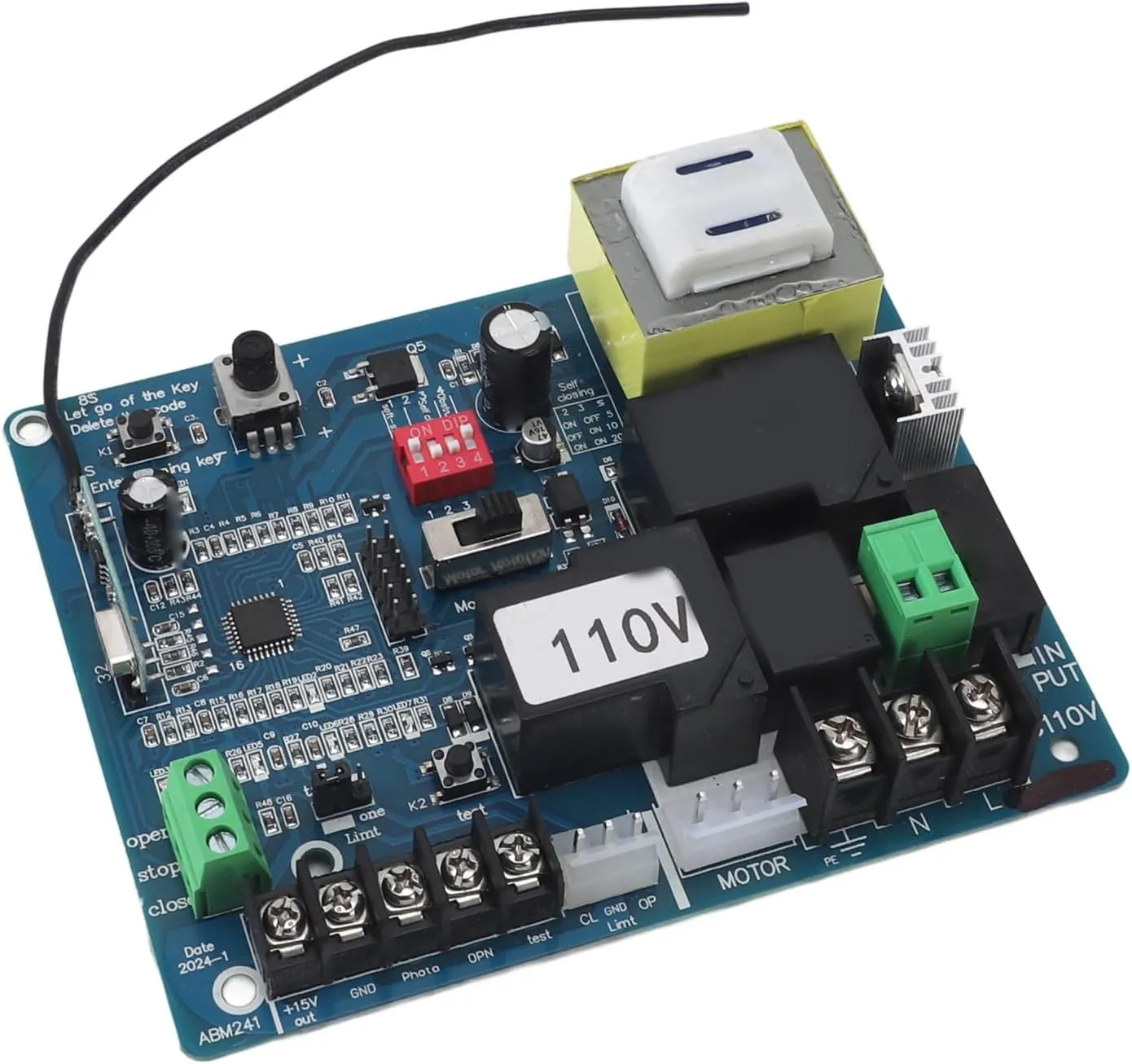 Universal Sliding Gate Opener Main Board Sensitive Gate Motor Control Board with Remote Controllers Convenient for Schools and Workplaces Electronic Components (110V)