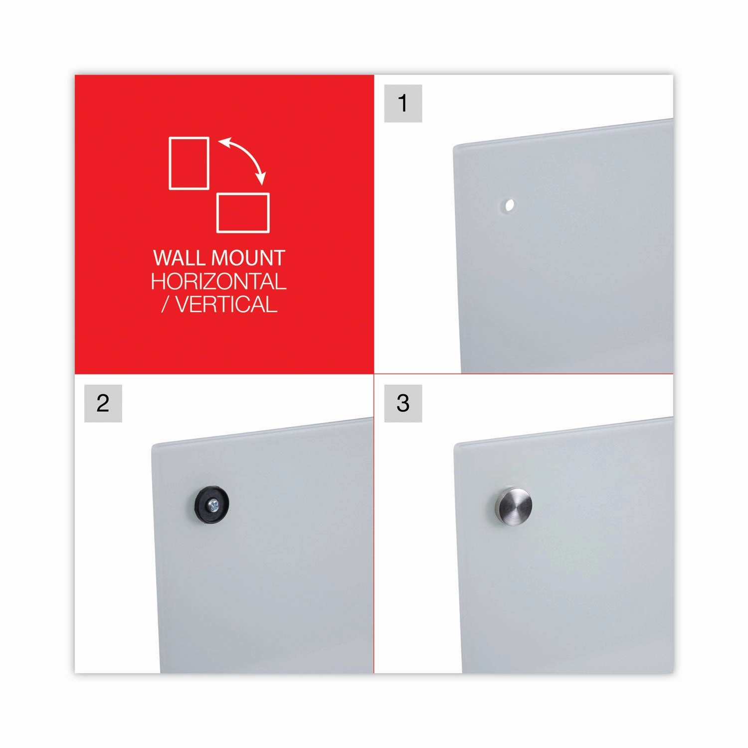 Universal® Frameless Glass Marker Board, 36" x 24", White Surface