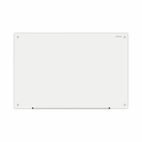 Universal® Frameless Glass Marker Board, 36" x 24", White Surface