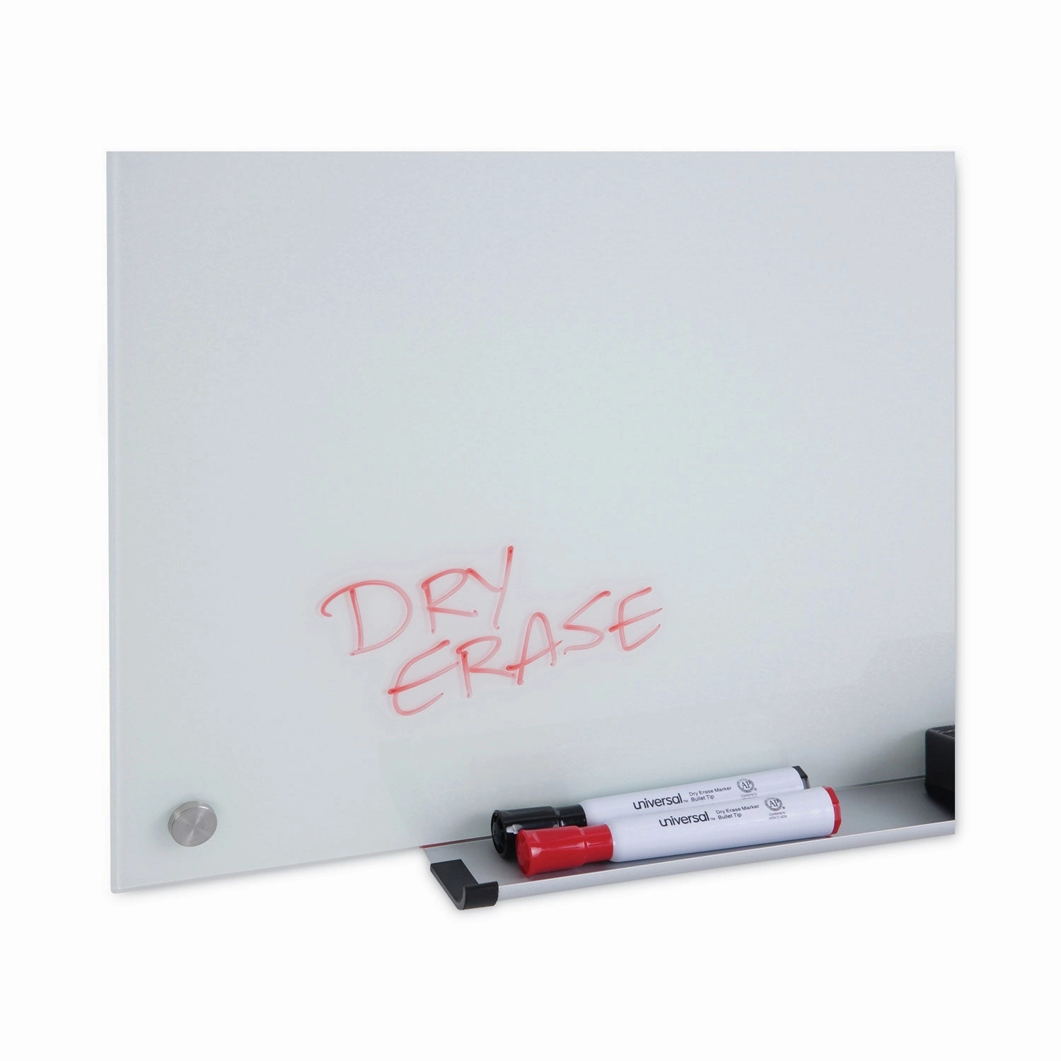 Universal® Frameless Glass Marker Board, 36" x 24", White Surface
