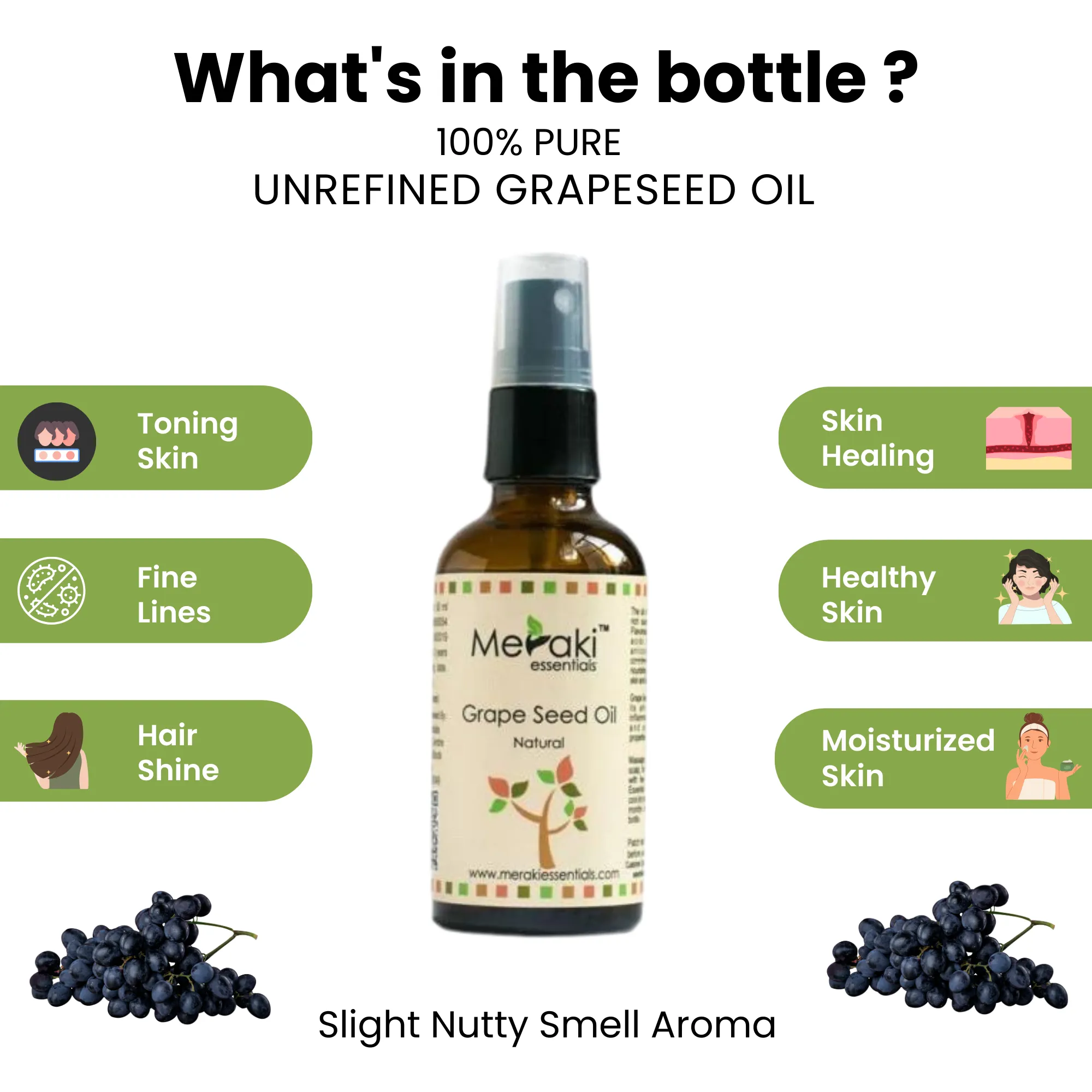 Unrefined Grapeseed Oil (Net Qty:50 ml)