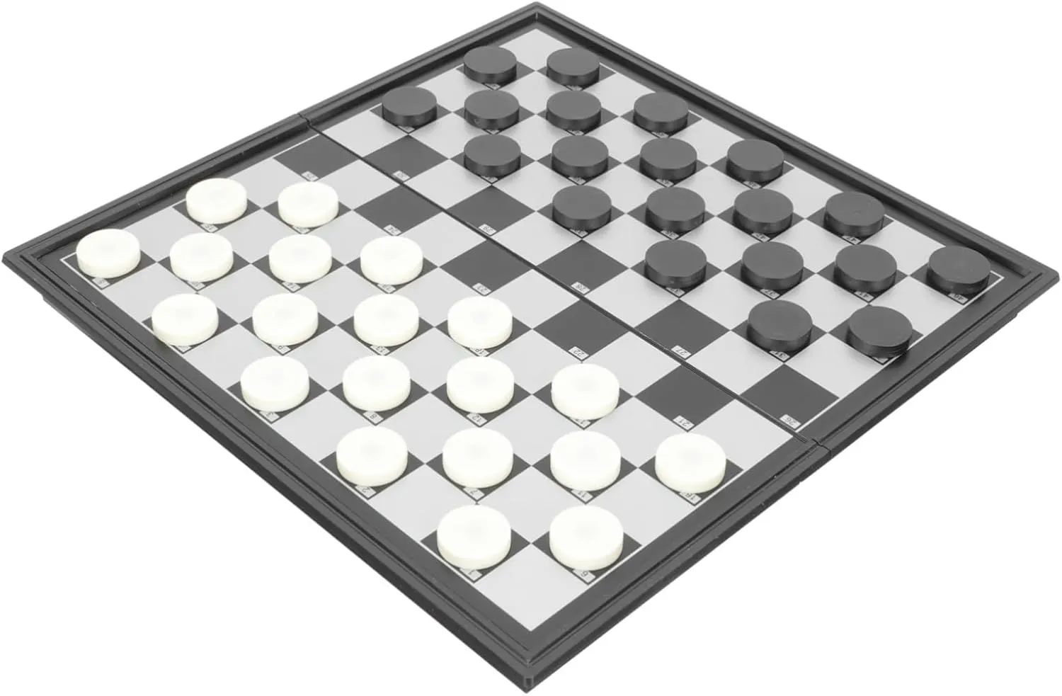 Vaguelly 1set Portable Magnetic Checkers Folding Board for Travel Family Fun and Educational Play for Parties and Outdoor Activities