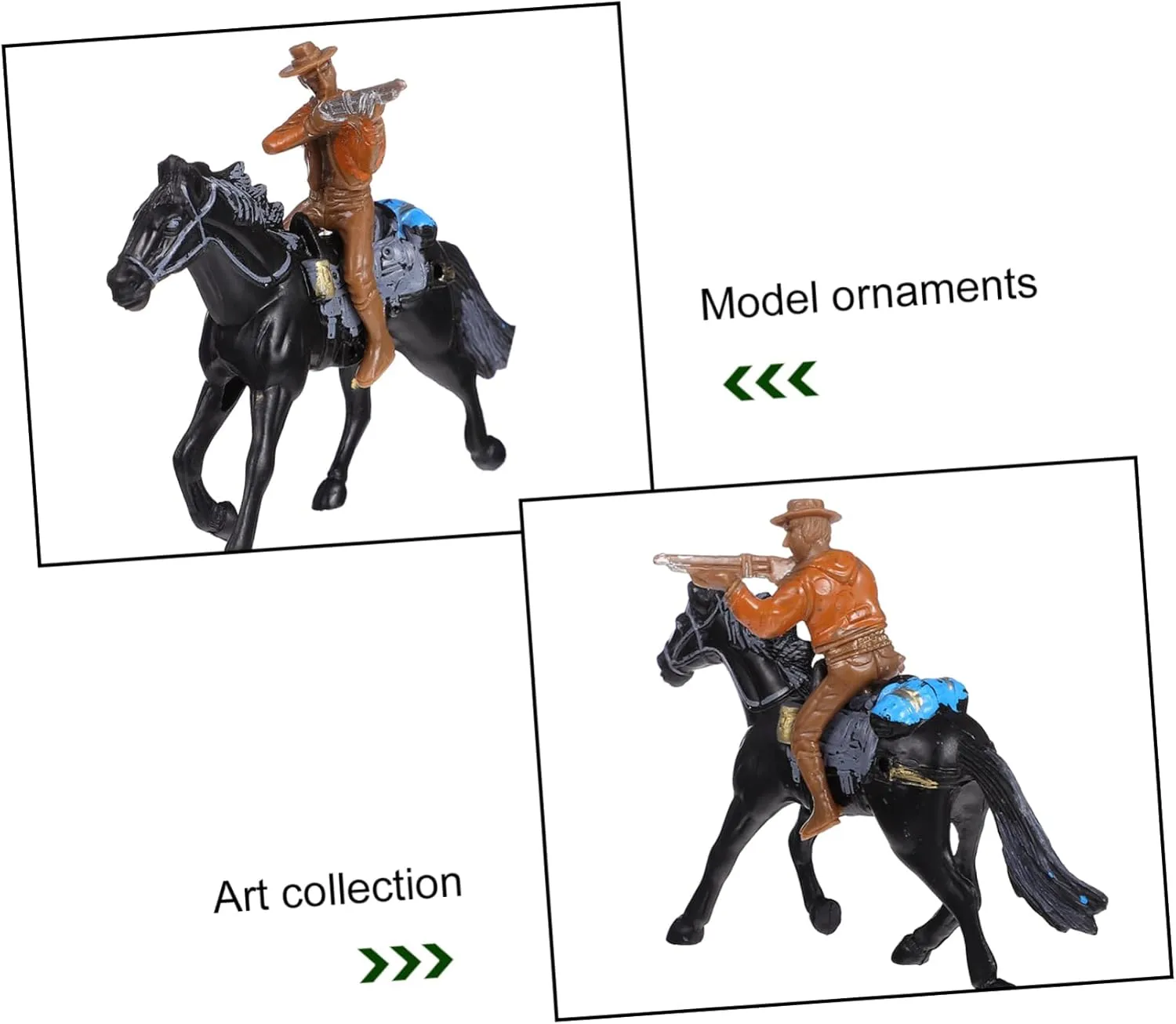 Vaguelly Cowboy Toy Action Figures 8 Pcs Cowboy Riding Model Figures Horse Toys Models Mini Figurines Cake Decorations Figurines Toys Soldier Miniature Kit Child Accessories Plastic to Ride