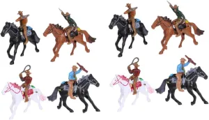 Vaguelly Cowboy Toy Action Figures 8 Pcs Cowboy Riding Model Figures Horse Toys Models Mini Figurines Cake Decorations Figurines Toys Soldier Miniature Kit Child Accessories Plastic to Ride