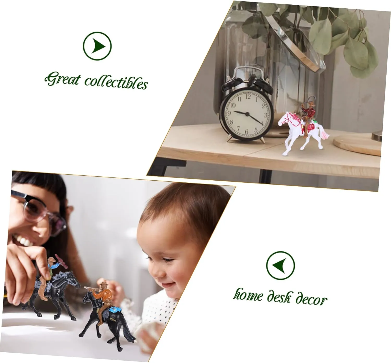 Vaguelly Cowboy Toy Action Figures 8 Pcs Cowboy Riding Model Figures Horse Toys Models Mini Figurines Cake Decorations Figurines Toys Soldier Miniature Kit Child Accessories Plastic to Ride