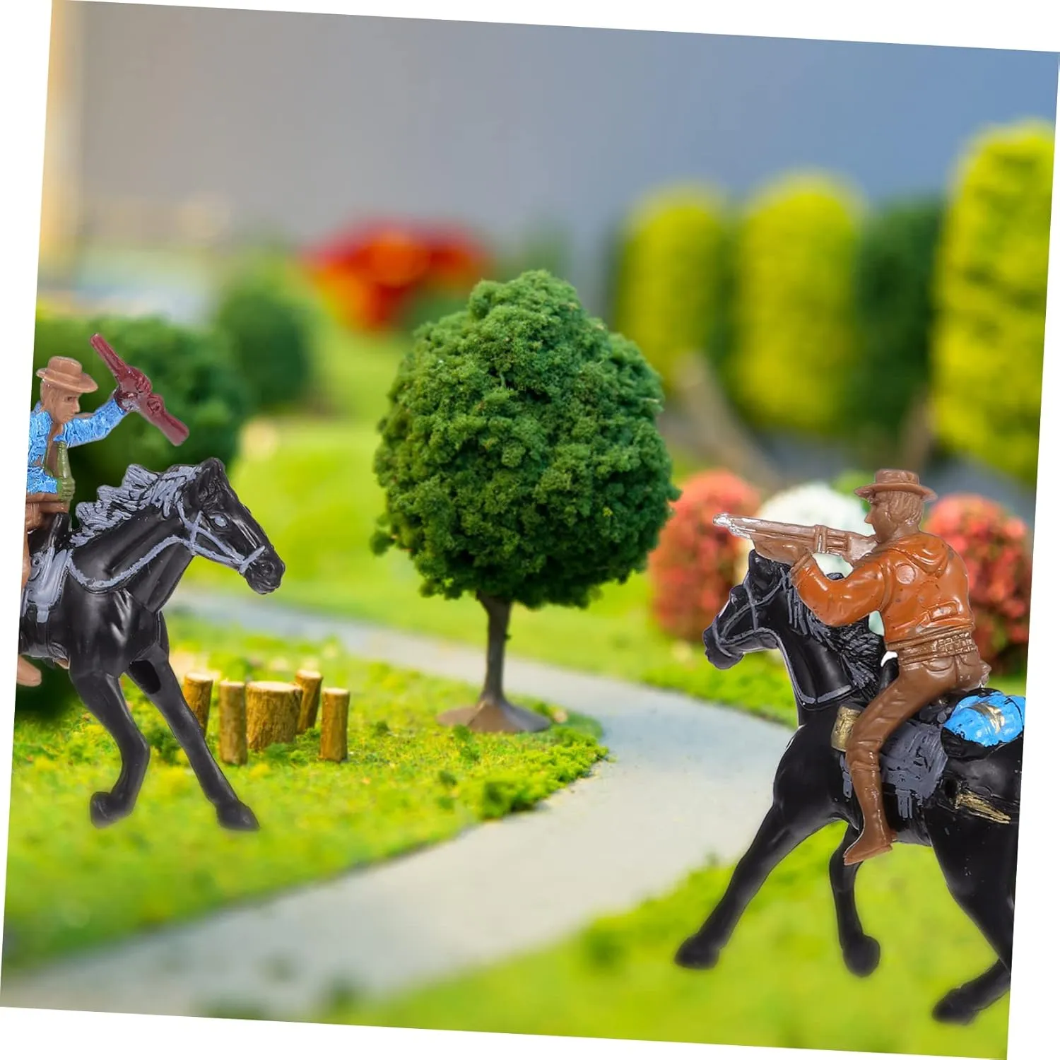 Vaguelly Cowboy Toy Action Figures 8 Pcs Cowboy Riding Model Figures Horse Toys Models Mini Figurines Cake Decorations Figurines Toys Soldier Miniature Kit Child Accessories Plastic to Ride