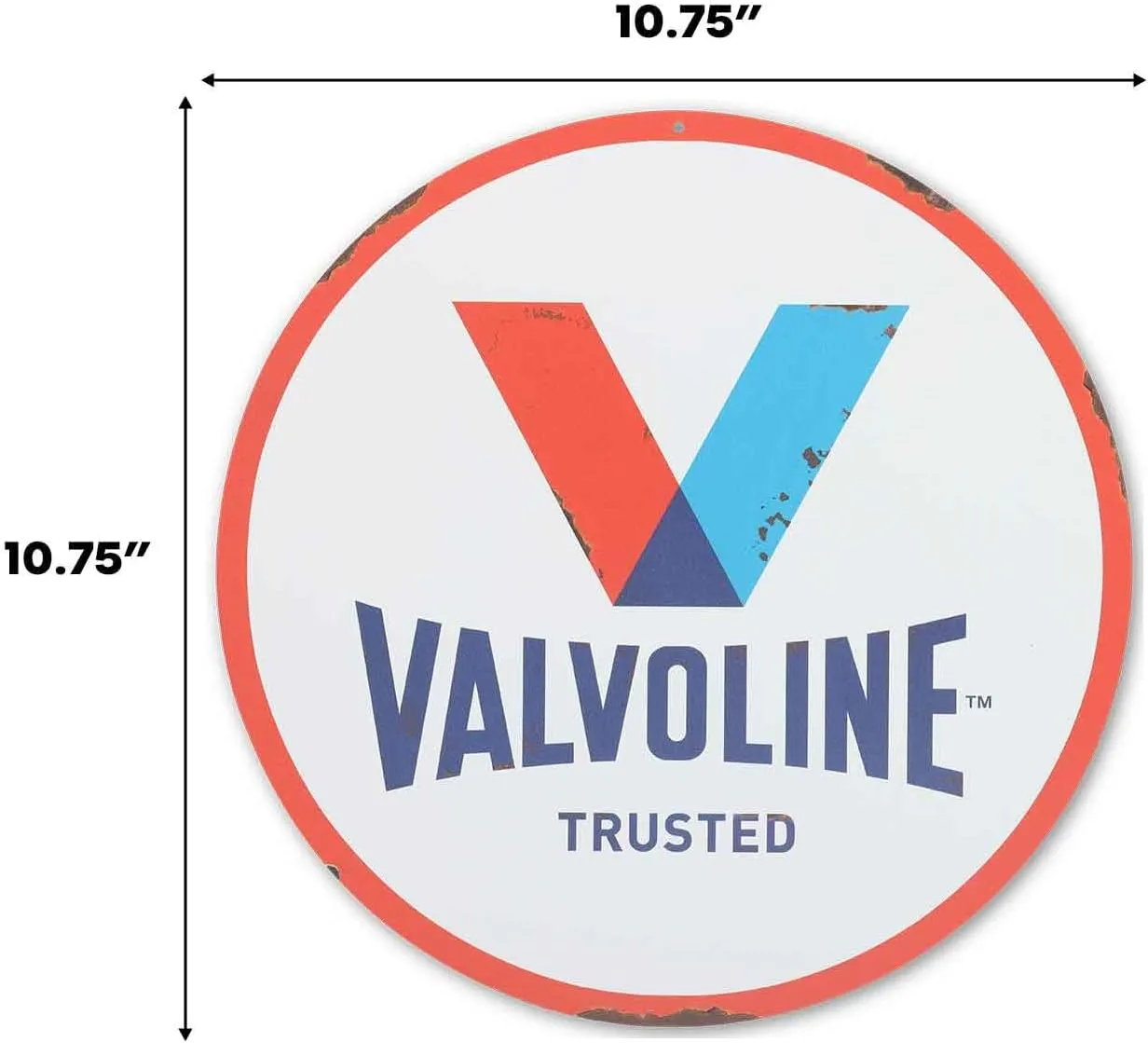 Valvoline Logo Round Metal Sign - Classic Valvoline Wall Decor for Man Cave, Garage or Shop