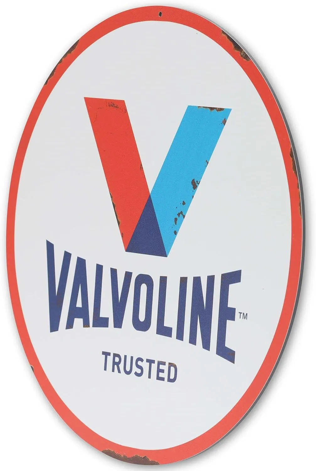 Valvoline Logo Round Metal Sign - Classic Valvoline Wall Decor for Man Cave, Garage or Shop