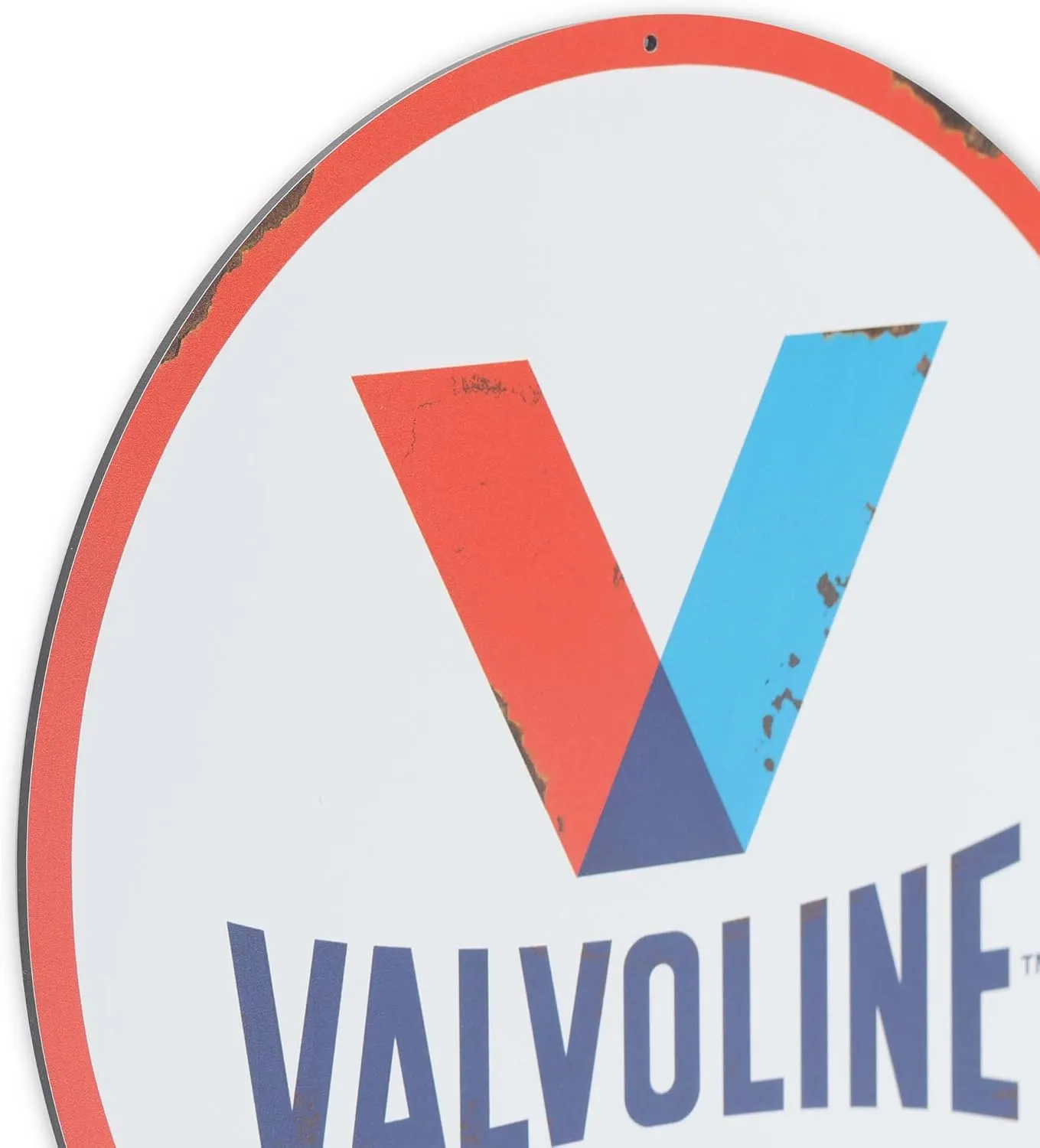 Valvoline Logo Round Metal Sign - Classic Valvoline Wall Decor for Man Cave, Garage or Shop