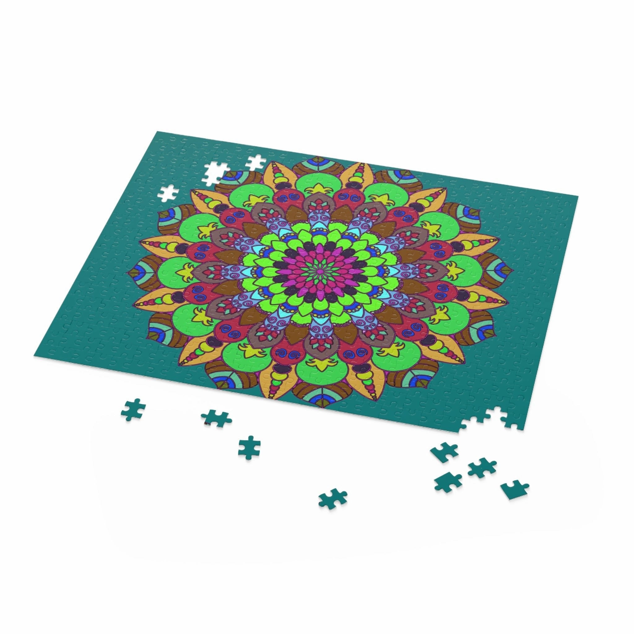 Vibrant Mandala Art Puzzle, 252/500 Pieces