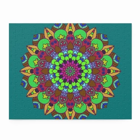 Vibrant Mandala Art Puzzle, 252/500 Pieces