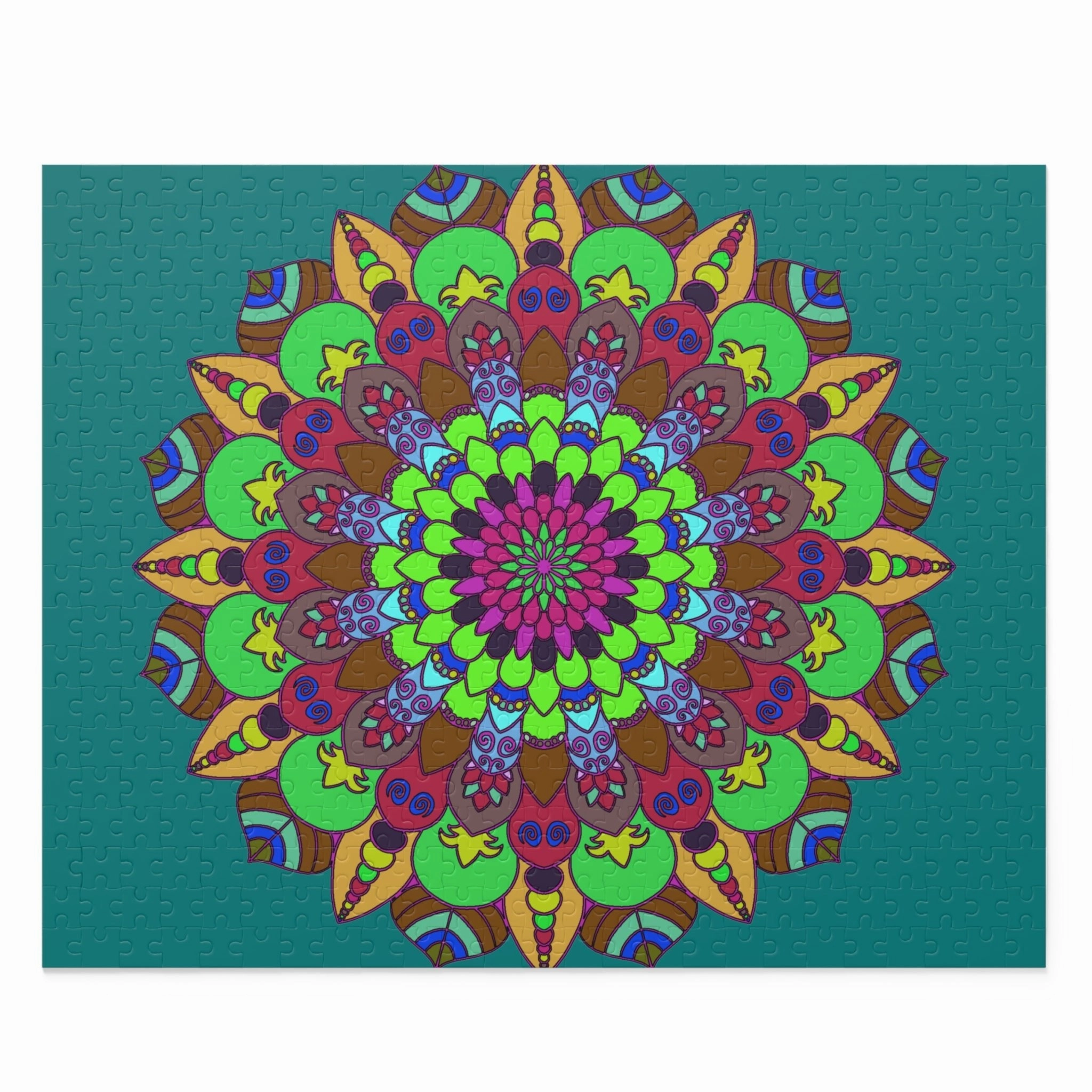 Vibrant Mandala Art Puzzle, 252/500 Pieces