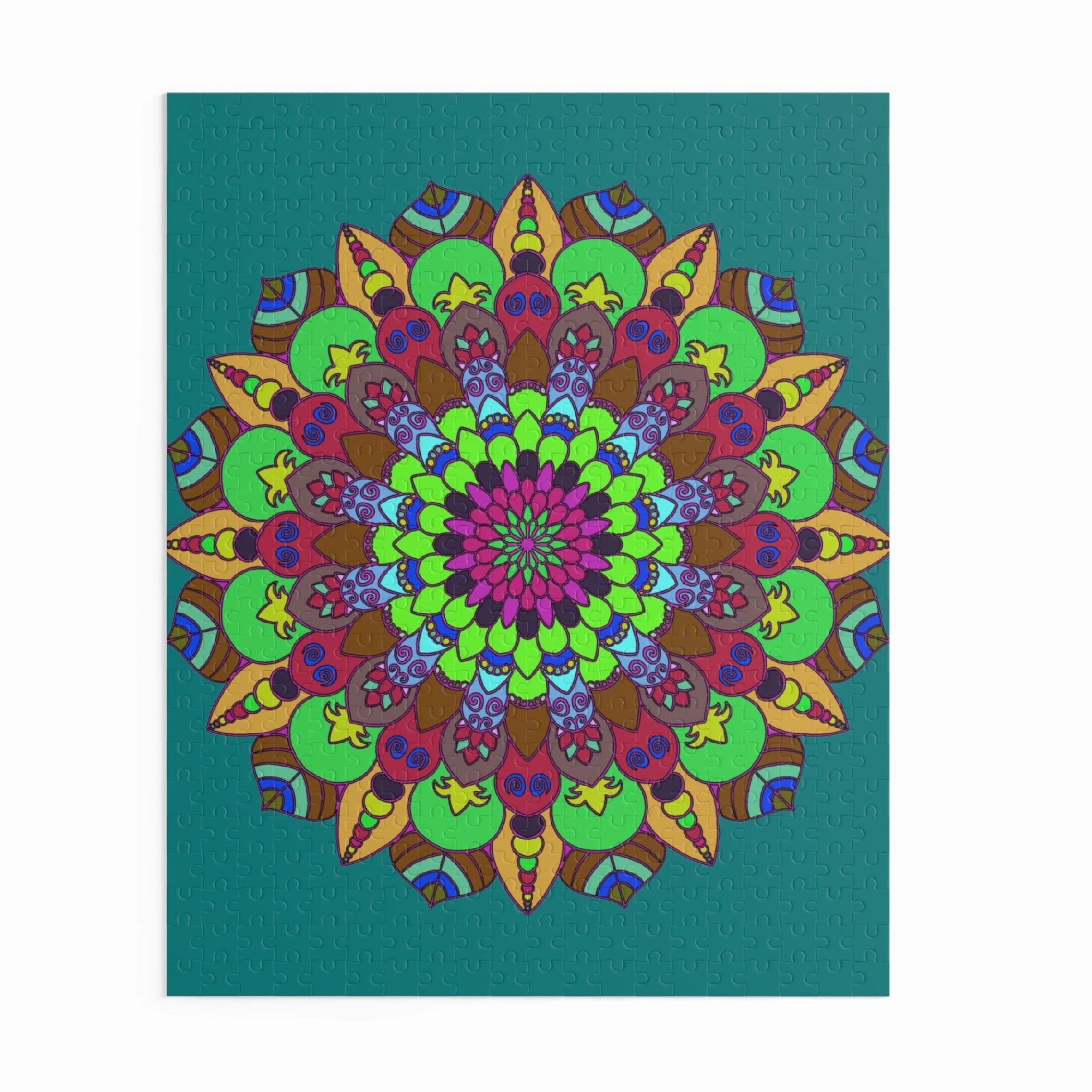 Vibrant Mandala Art Puzzle, 252/500 Pieces