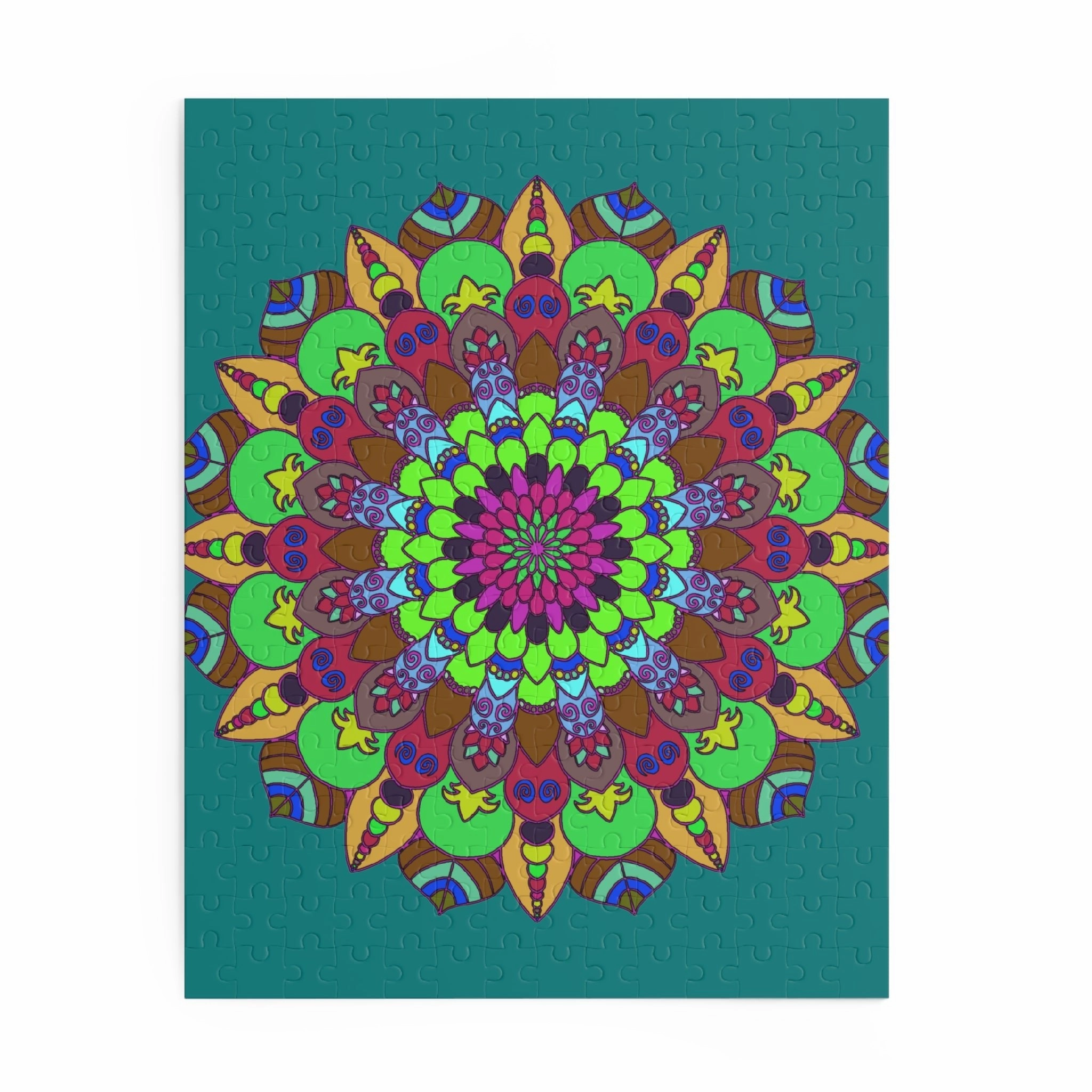 Vibrant Mandala Art Puzzle, 252/500 Pieces