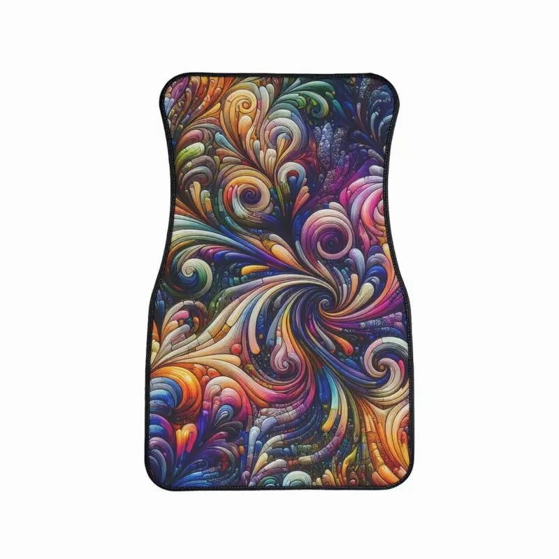Vibrant Swirl Car Floor Mats Colorful Comfort and Style for Rides