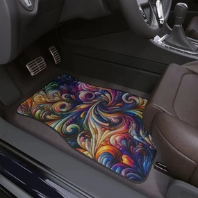 Vibrant Swirl Car Floor Mats Colorful Comfort and Style for Rides
