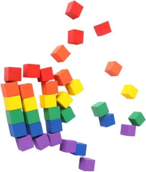 VICASKY 100pcs Colorful Craft Cube Blocks Square Cubes for Projects Creative Play Smooth Sturdy Design for Boy Girl Imaginative Building and Crafting Activities