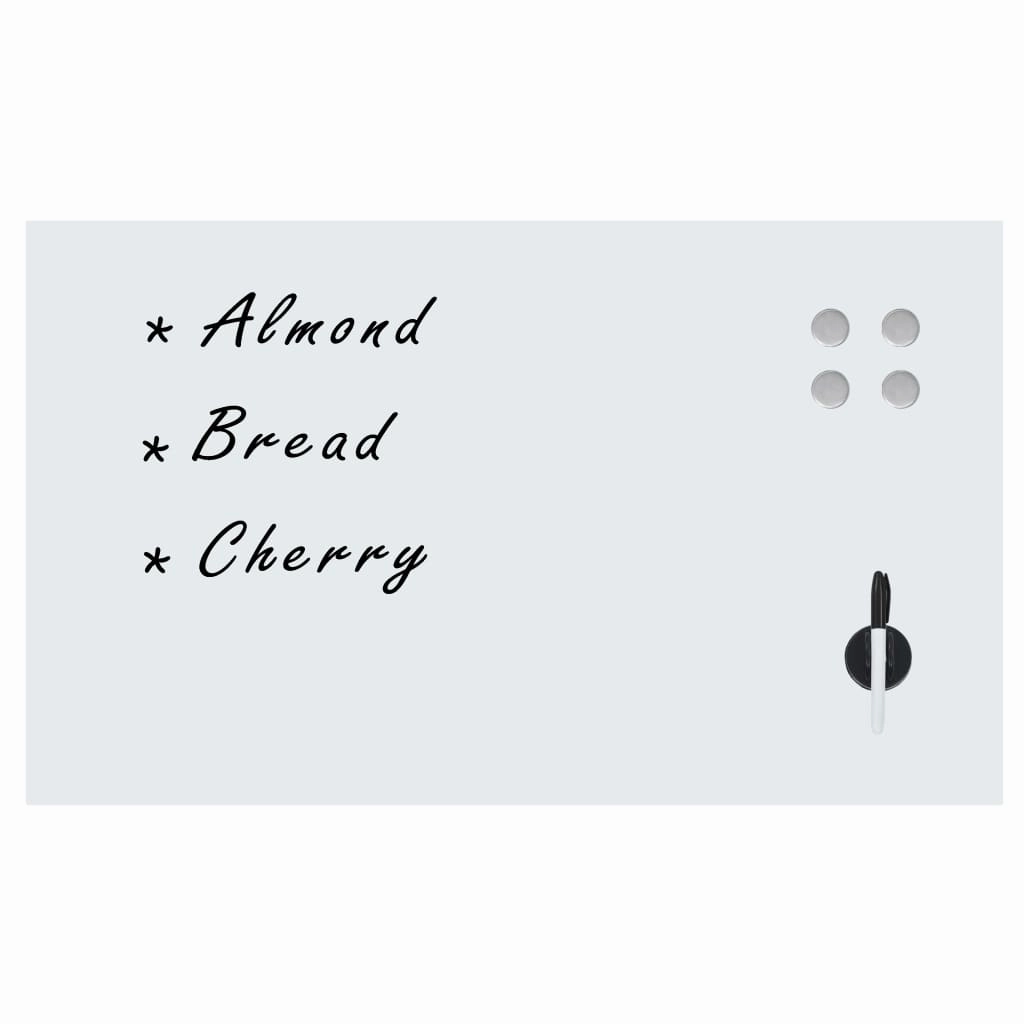 vidaXL Wall Mounted Magnetic Board Glass 23.6"x23.6"