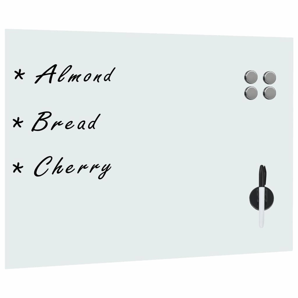 vidaXL Wall Mounted Magnetic Board Glass 23.6"x23.6"