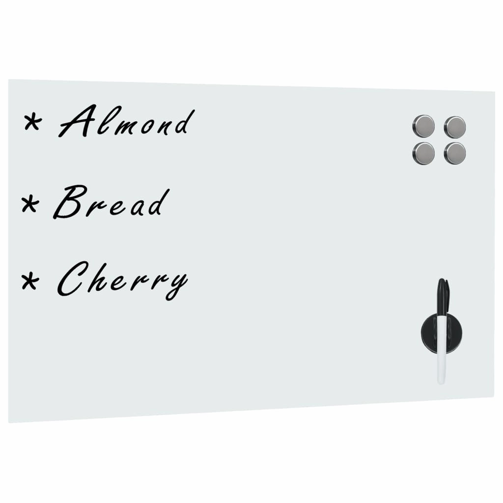vidaXL Wall Mounted Magnetic Board Glass 23.6"x23.6"