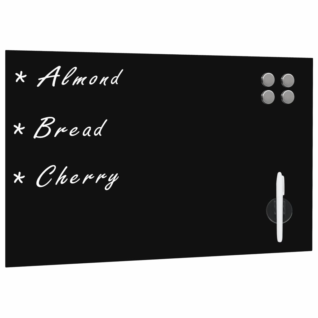 vidaXL Wall Mounted Magnetic Board Glass 23.6"x23.6"