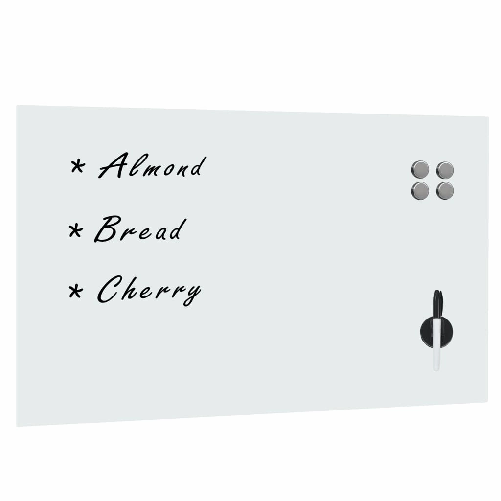 vidaXL Wall Mounted Magnetic Board Glass 23.6"x23.6"