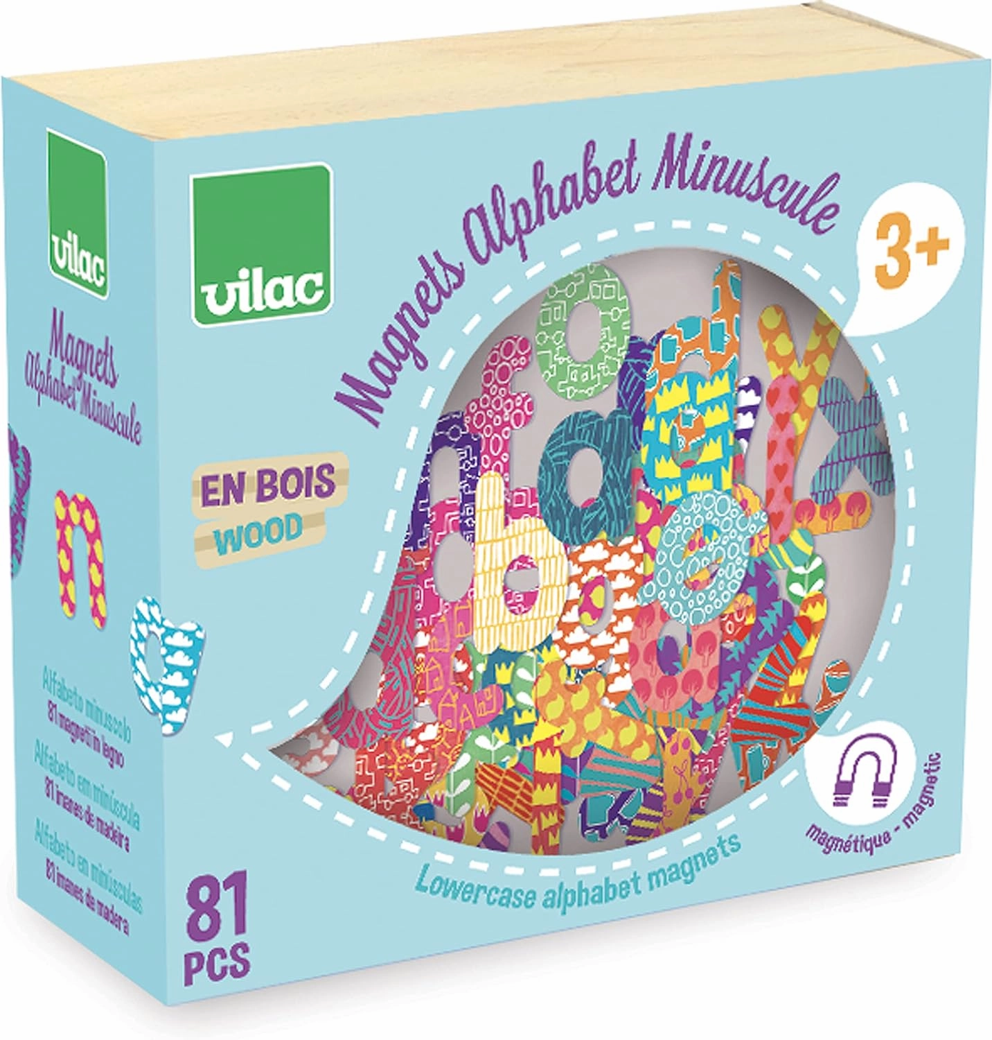 Vilac 6703 81 small letter alphabet magnets