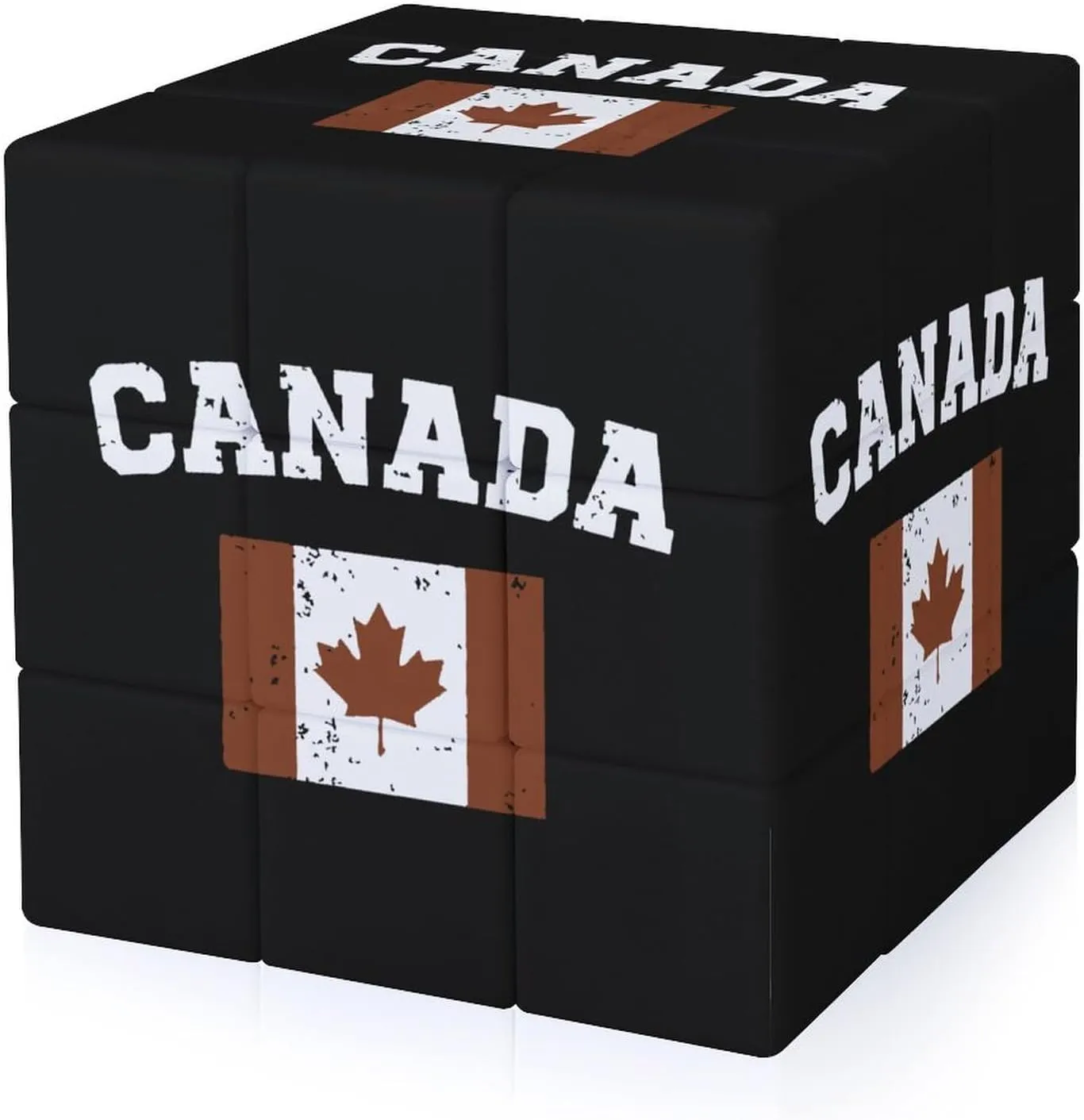 Vintage Canadian Flag Funny 3x3x3 Cube Smooth Lightweight Puzzle for Adult Graphic Printing Travel