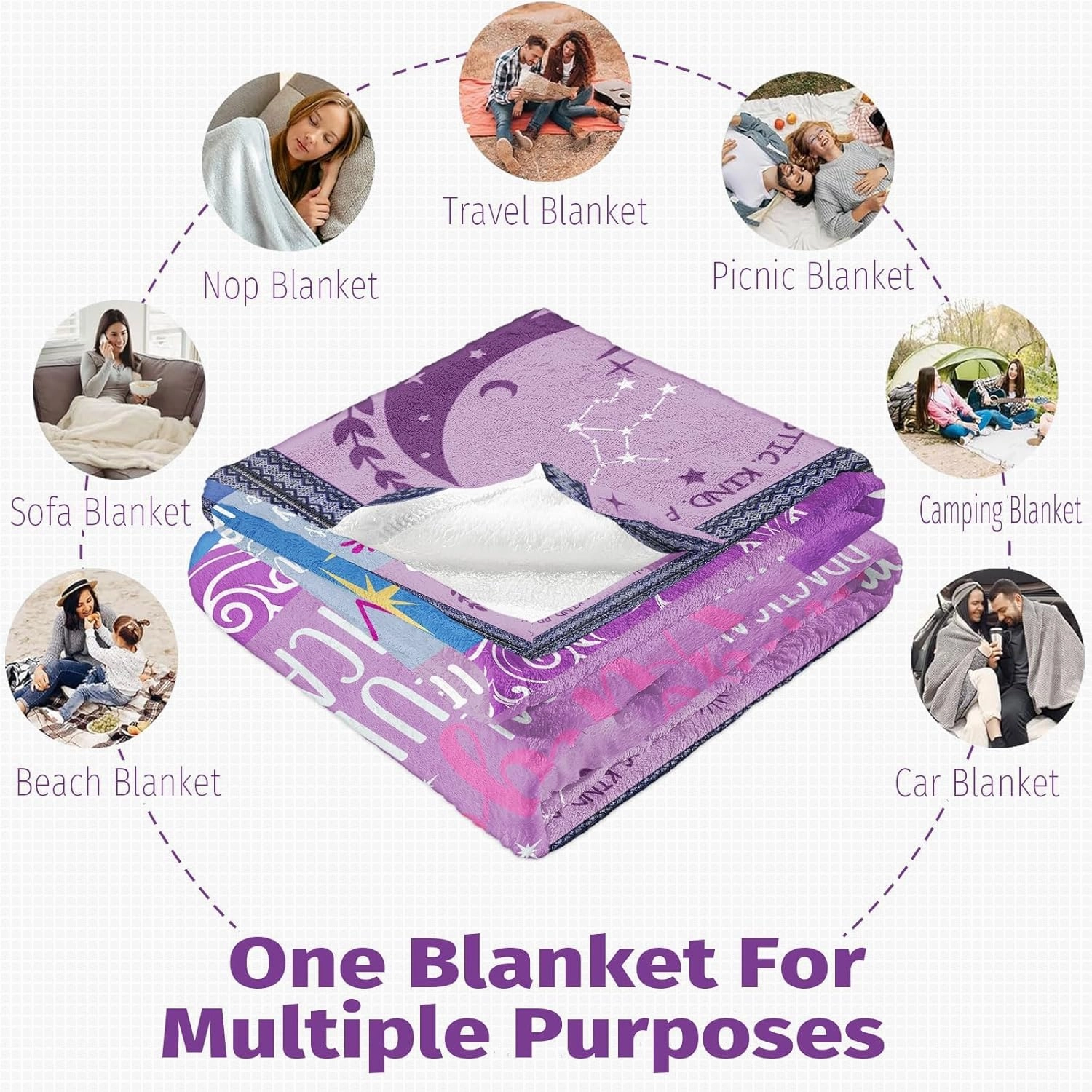 Virgo Throw Blanket for Women, Zodiac Astrology Gifts, Soft Fleece Birthday Blanket, 60" x 50"