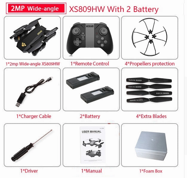 Visuo XS809W Mini Foldable Selfie Drone with Wifi