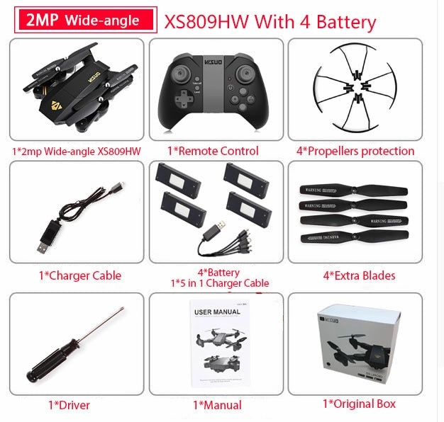 Visuo XS809W Mini Foldable Selfie Drone with Wifi