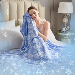 VK VK·LIVING Cooling Blanket for Hot Sleepers Breathable Summer Blankets Q-Max 0.5 Arc-Chill Cooling Thin Blankets for Night Sweats, Lightweight Double Sides Cooling Blankets (Queen 90"x90" LightBlue)
