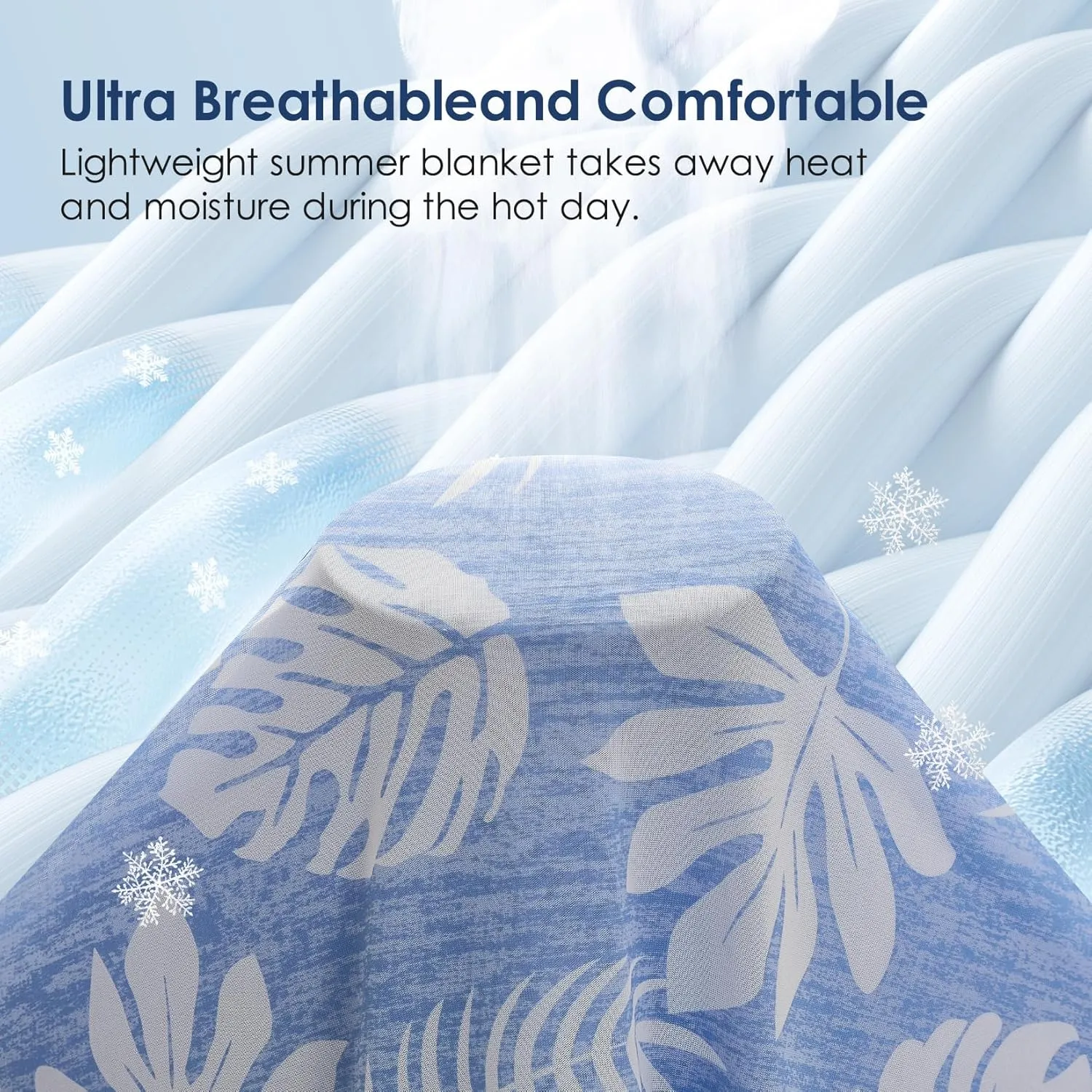 VK VK·LIVING Cooling Blanket for Hot Sleepers Breathable Summer Blankets Q-Max 0.5 Arc-Chill Cooling Thin Blankets for Night Sweats, Lightweight Double Sides Cooling Blankets (Queen 90"x90" LightBlue)