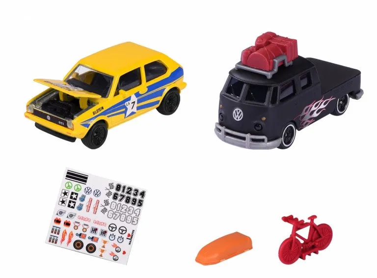 VW The Originals 2 Pieces Set Racing : Volkswagen T1 & Volkswagen MK1 | Majorette