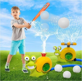 Water Sprinkler Baseball Toy for Kids, 2 in 1 Water Splash Baseball Outdoor Toy, Kids Water Sprinklers for Yard Outside, Sprinkler Baseball & Water Ball Toy