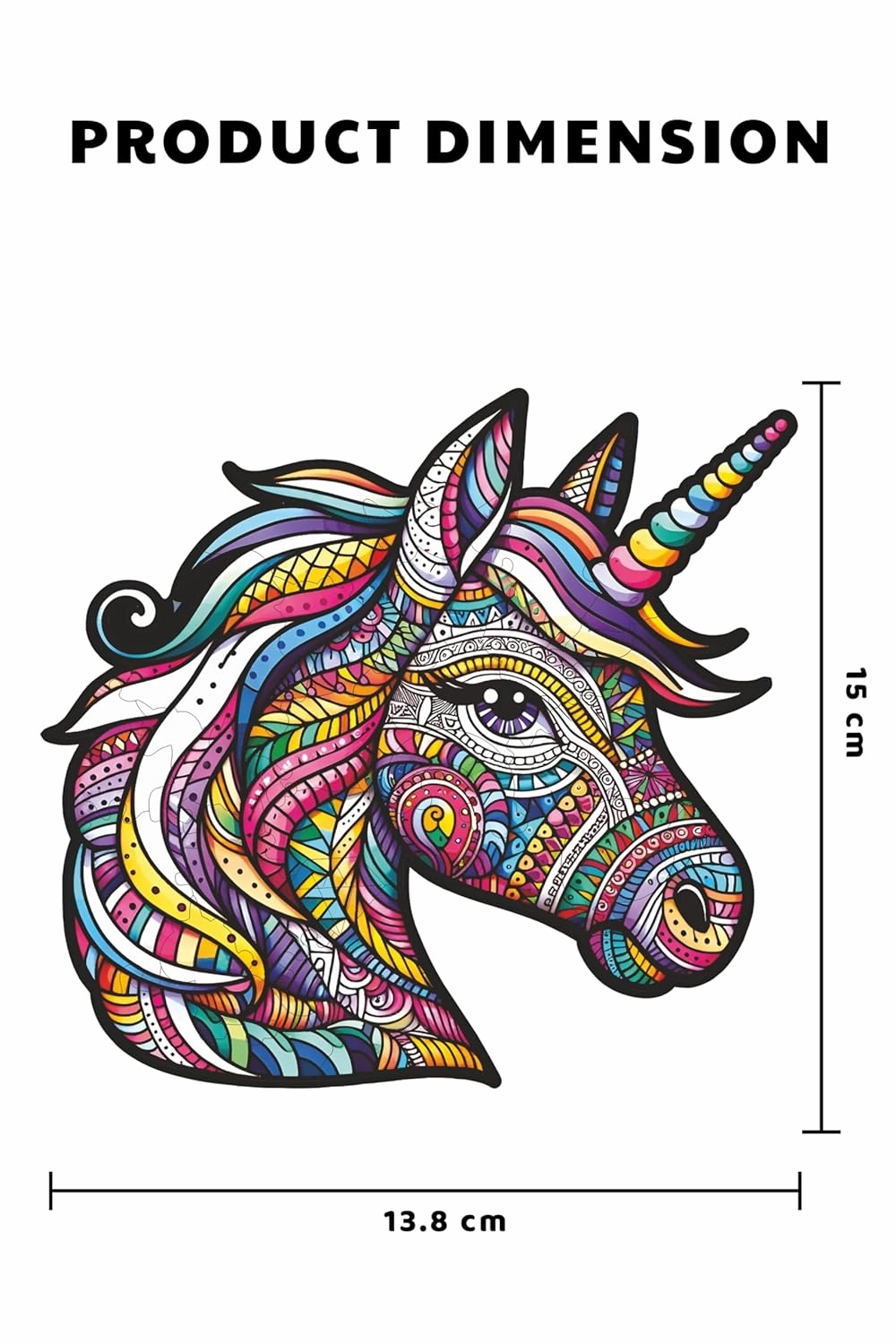 Webby Unicorn Jigsaw Puzzle | Majestic Colourful Wooden Animal (26 pieces)