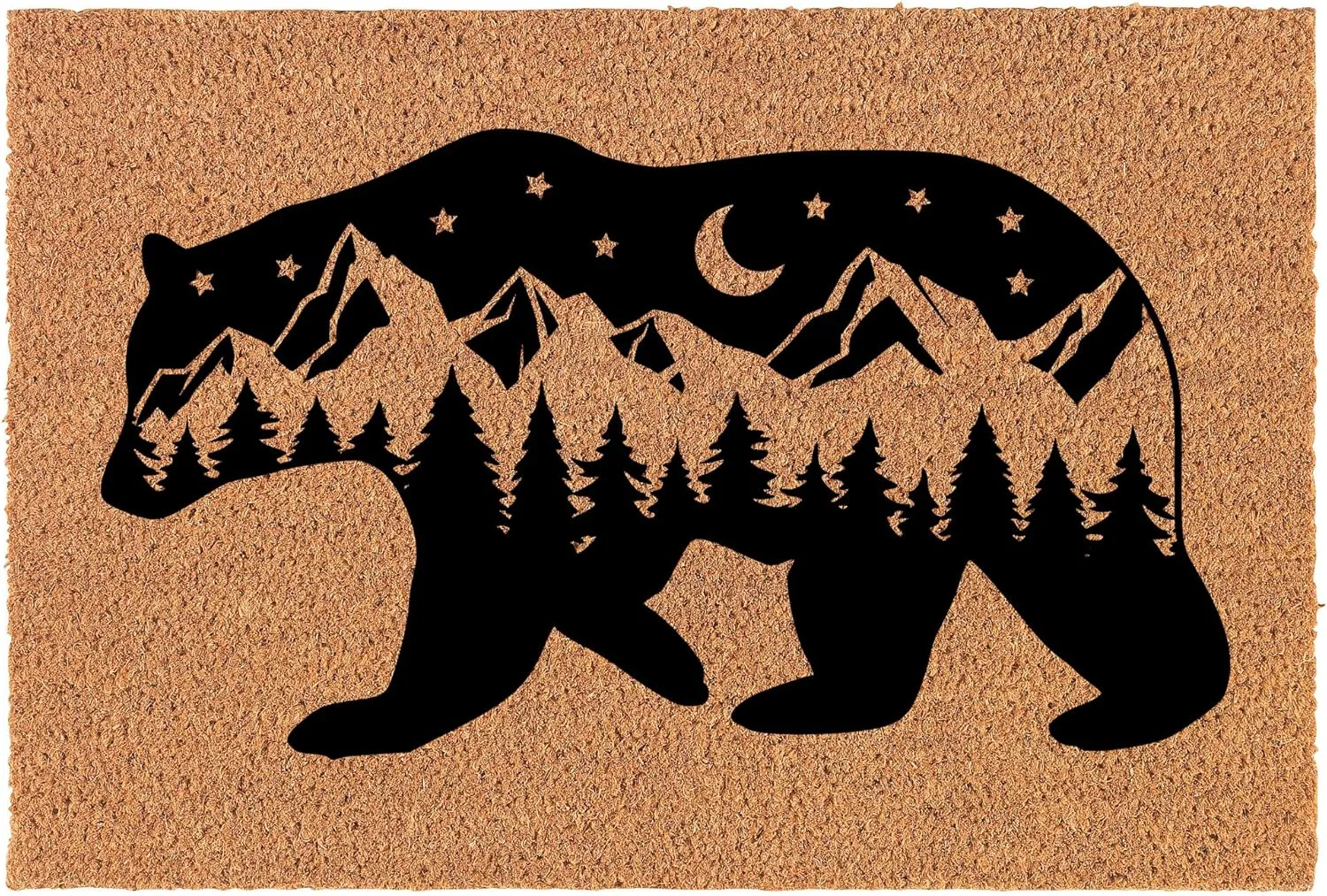 Welcome Doormat Coco Coir Door Mat Gift Bear Mountains Forest Cabin (30" x 18")