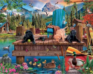White Mountain Dock Dogs 1000 Piece Summer Jigsaw Puzzles for Adults