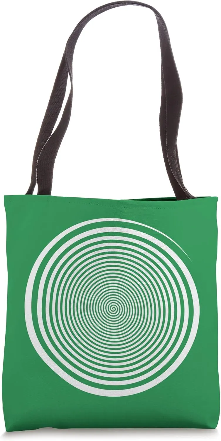 White Swirl Self Hypnosis Hypnotic Trance Trippy Spiral Maze Tote Bag