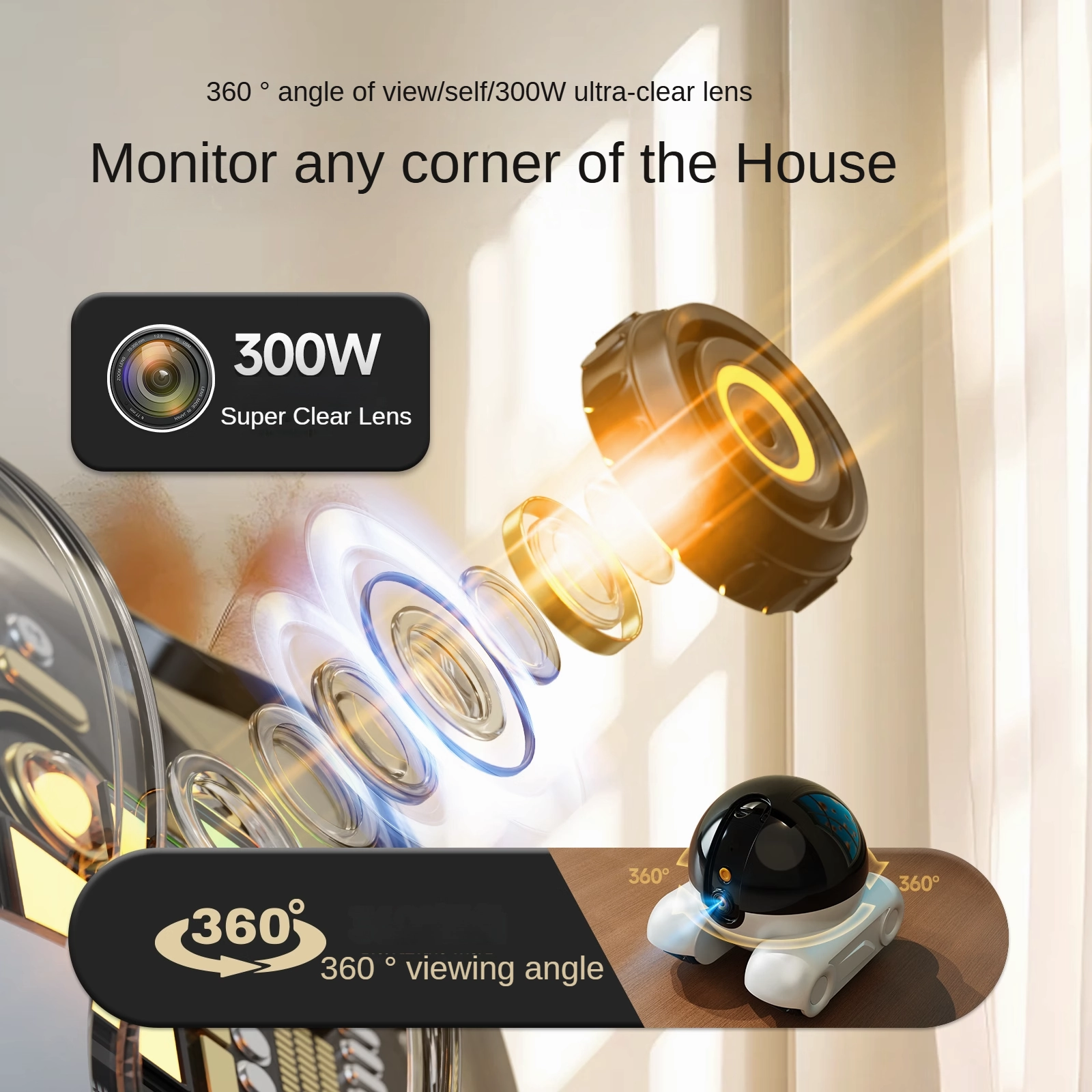 Whole house mobile camera pet monitoring robot home use